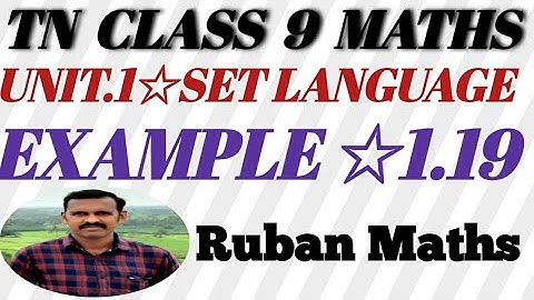 TN Class 9 Maths | Example 1.19 | Chapter.1 | Set Language