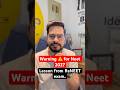 Important learning lesson from ReNEET exam for Neet 2027 #shorts #neet2027