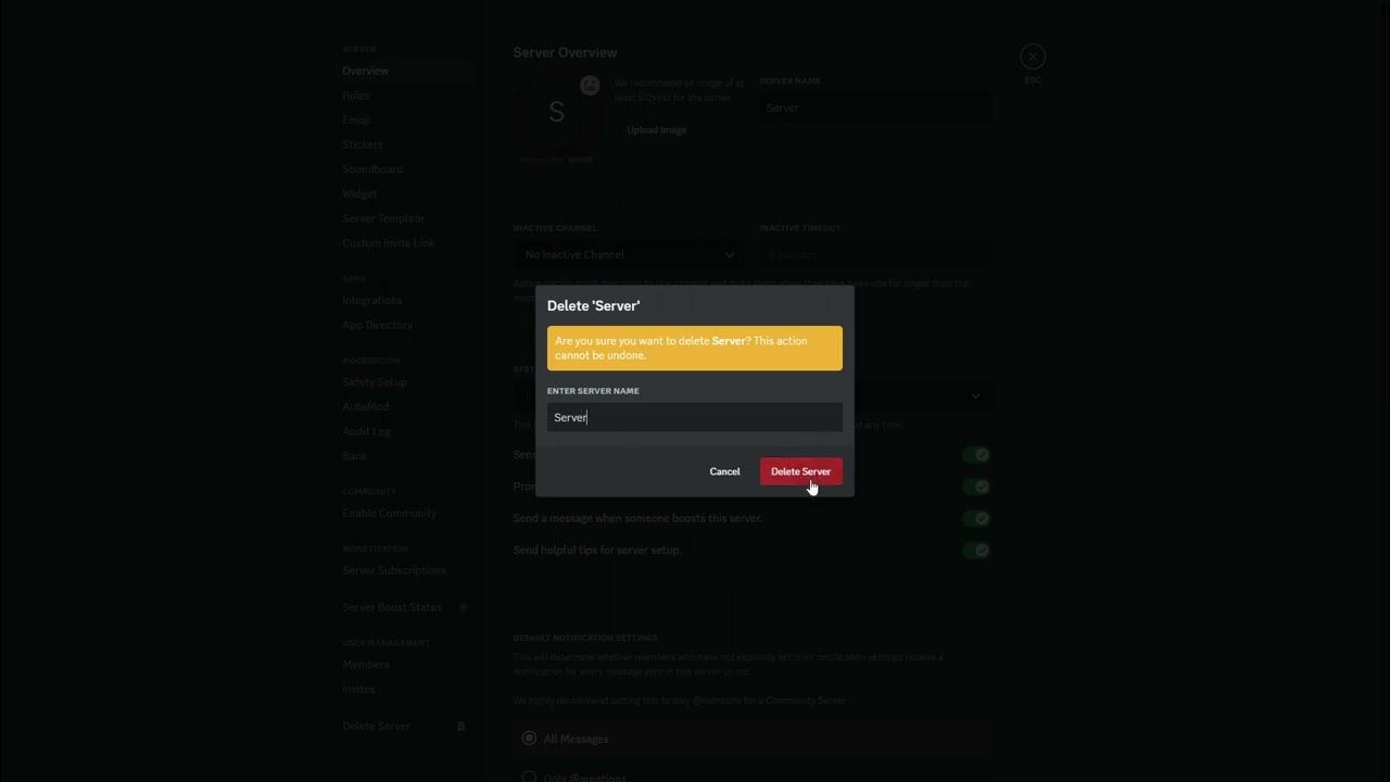 How to delete server on discord remove discord server discord youtube