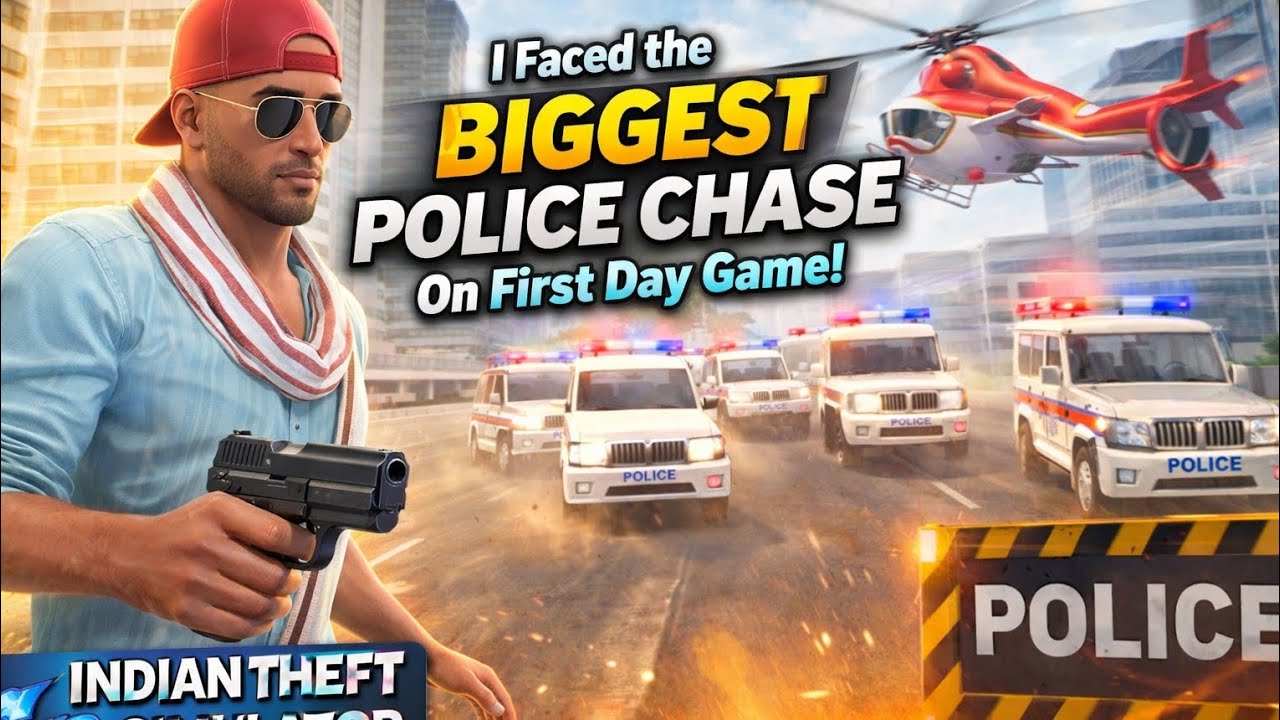 I faced the biggest police chase in my first day 😱😱 /indian theft aura simulator 