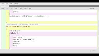 Java Program to convert Decimal to Binary and Binary to Decimal using function#shortvideo