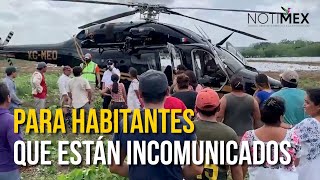 Despliegan operativo aéreo en Yucatán en apoyo a afectados por lluvias