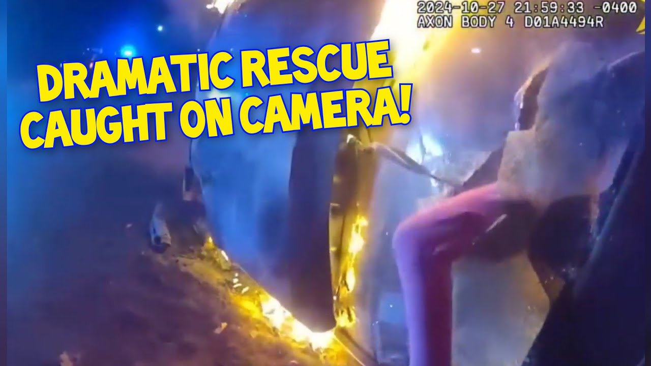 Dramatic Rescue From Fiery Crash! Caught on Video! - YouTube