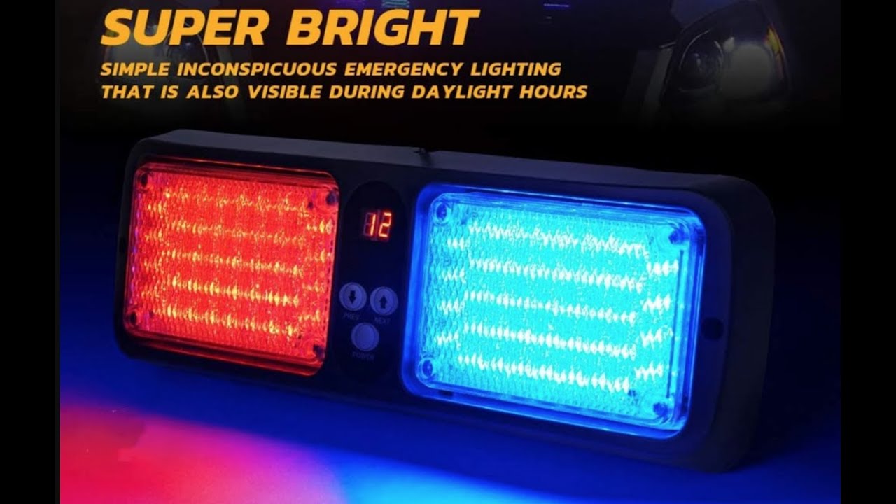 LED SunShield Sun Visor Emergency Police Warning Light for Enforcement