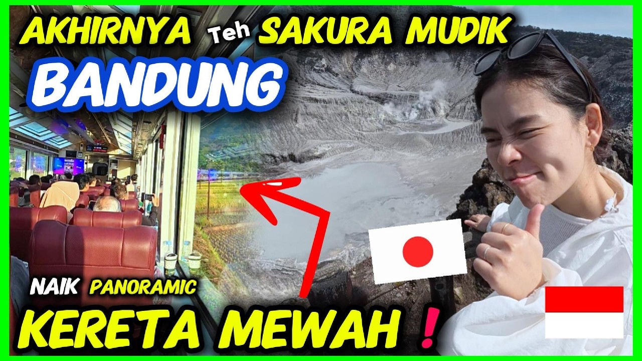 REAKSI SAKURA PERTAMA KALI MUDIK KE BANDUNG NAIK KERETA PANORAMIC‼️ KERETA TELAT 1 JAM‼️