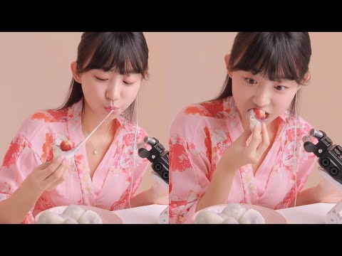 [ASMR] Fruit MOCHI Eating 🍓 팅글 넘치는 과일 모찌 소리