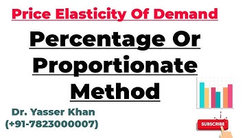 Elasricity Of Demand | Percentage Method | Proportionate Method | Methods To Measure Price Elasticit