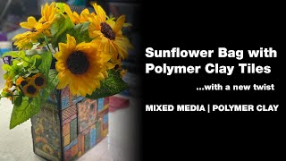 Polymer Clay Mosaic Sunflower Bag