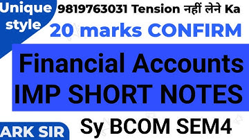Important short notes 20marks|✍️Financial account Sybcom sem4| Theory Explanation| ARK sir|Exam2025
