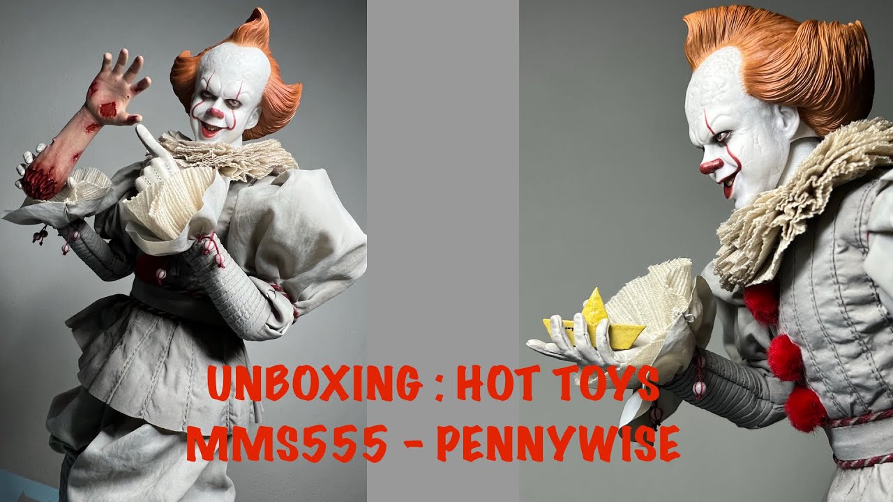 UNBOXING : HOT TOYS MMS555 - PENNYWISE FROM IT CHAPTER TWO - YouTube