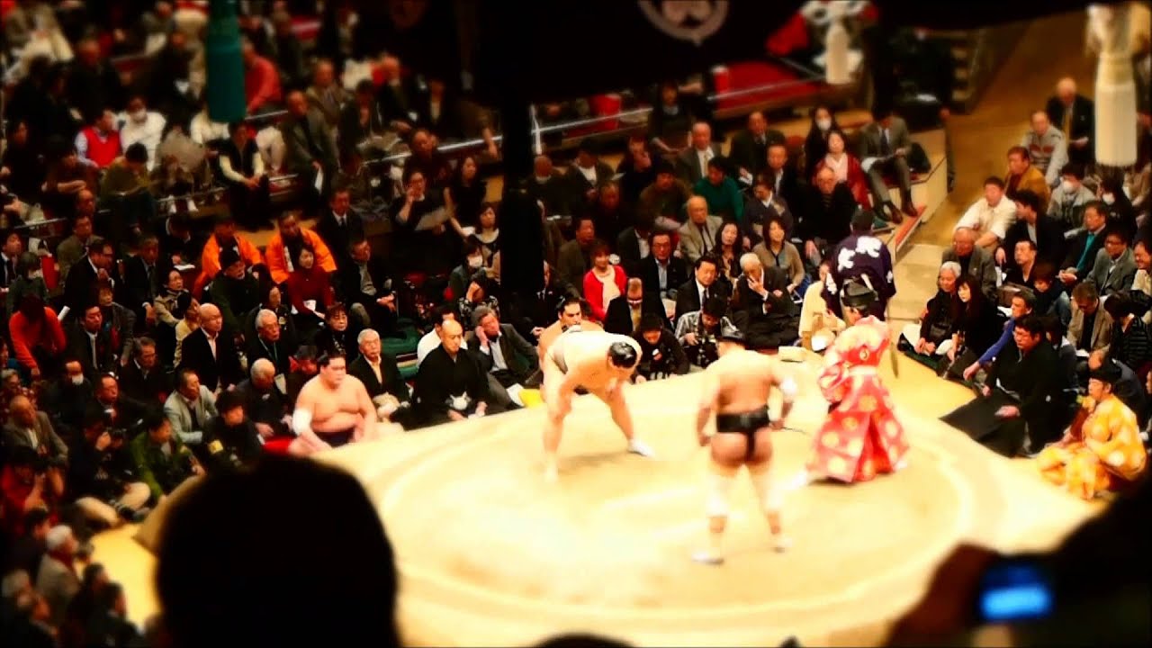 平成27年 初場所 大相撲 中入り後 ミニチュア風動画 Sumo Youtube