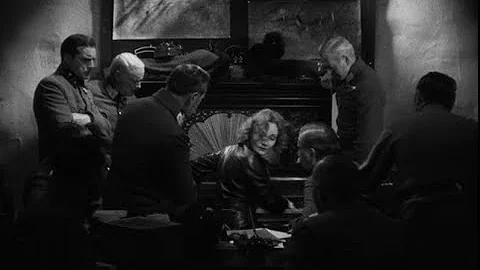 Marlene Dietrich, as X-27, Austrian spy, banging a...