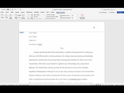 Formatting Headers and Page Number for MLA