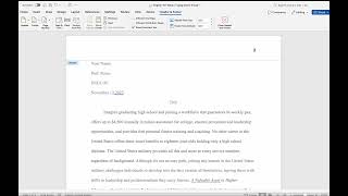 Formatting Headers and Page Number for MLA