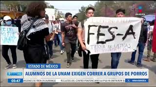 Estudiantes de la UNAM se manifiestan en el CCH Naucalpan en contra de los porros | Francisco Zea