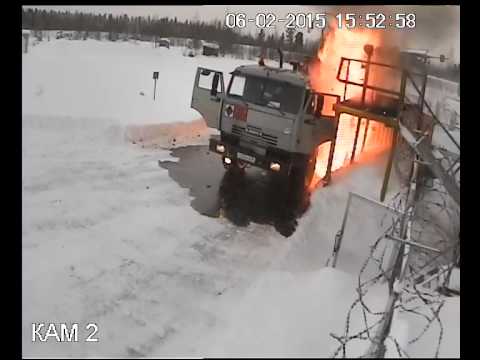 Взрыв колеса камаза
