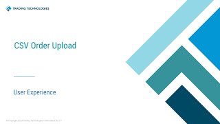 TT® Live: CSV Order Upload