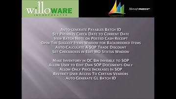 WilloWare Virtual Triggers for Microsoft Dynamics GP