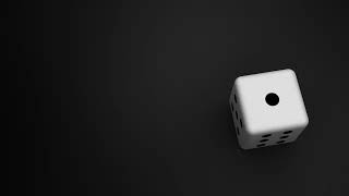 Single dice rolling on a black surface and stopping at number 1 with one black dot. screenshot 2