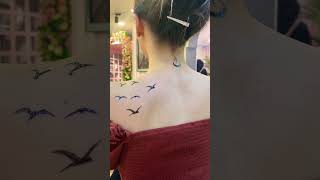 رسم حنة على الظهر 🔥 رسم عصافير #shortbreak  || henna back birds design