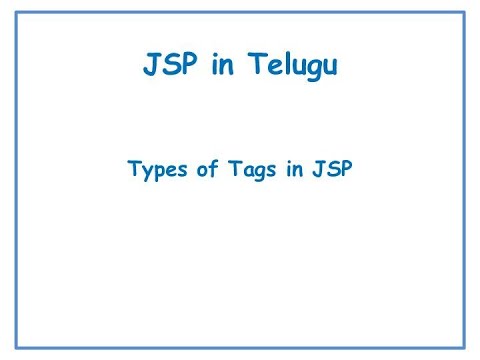 Types of Tags in JSP|| JSP in Telugu Lecture-7