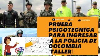 RESOLVIENDO Prueba PSICOTECNICA para ingresar a la policía de Colombia (Taller)#EsUnHonorSerPolicía