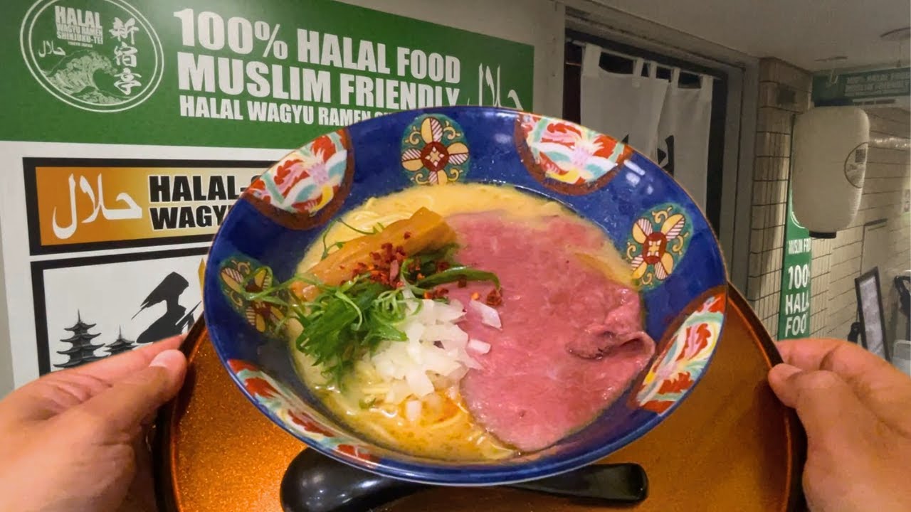 Попробуйте халяльный рамен A5 Wagyu в Синдзюку, Токио 🇯🇵 дружественный к мусульманам магазин раме...