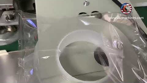 Automatic clear tape roll flow pillow bag film wrapping sealing packaging machine testing video