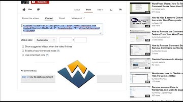 Embedding YouTube Videos into a WordPress Page / Post