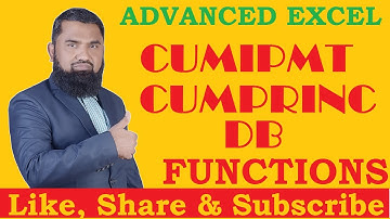 Excel Cumipmt Cumprinc DB Functions