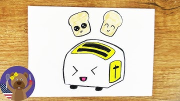 DIY KAWAII TOASTER - Cute Toaster and Toast Drawing Tutorial