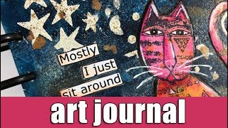Art journal | Gel plate printing, stenciling and collage