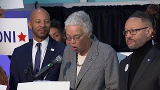 Toni Preckwinkle speaks after projected win in Cook Co. Board President primary