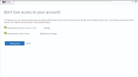 Self-Service Password Reset Setup
