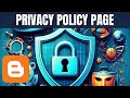 How to create privacy policy page on blogger