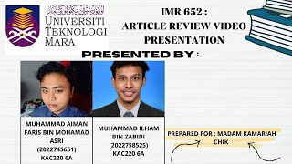 IMR652 ARTICLE REVIEW VIDEO PRESENTATION