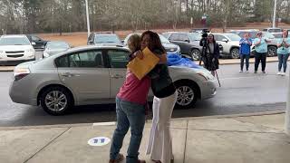 Bryan Elementary Employees Gift Head Custodian a New Car!!
