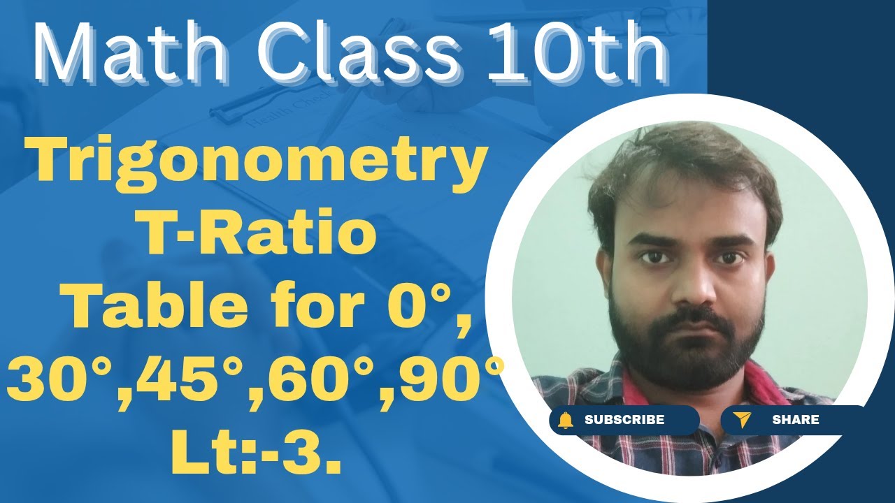 | Trigonometry | Class-10th | Math | text book question solution | T-Ratio table | by Gautam Kumar |