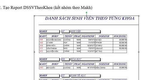 Tin học văn phòng: Tạo Báo biểu (Report) trong Microsoft Access - Bài Thực hành Quản Lý Sinh Viên