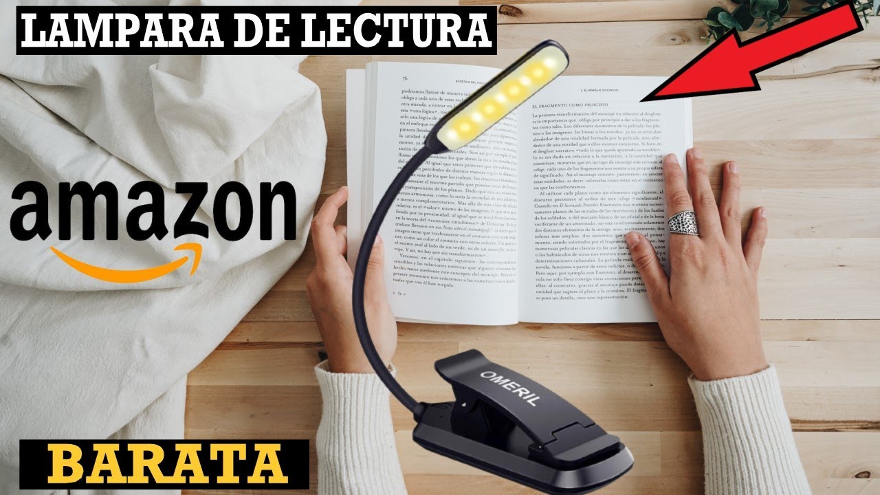 OMERIL LAMPARA DE LECTURA RECARGABLE BARATA, LUZ PARA LEER de 9 LEDS