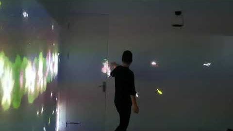 immersive projection wall interactive use laser touch for 2mm precision touch and large screen 60fps