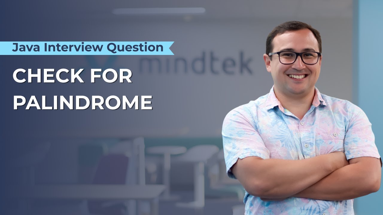 Check for Palindrome - Java interview Question - YouTube