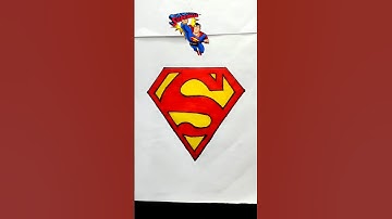 Superman Logo Satisfying Art #shorts #superman #logo #drawing #coloring #viral #satisfying #art