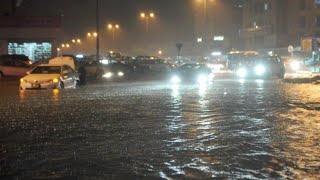 أمطار غزيرة ⛈️حى النسيم شرق جده-محافظة جدة