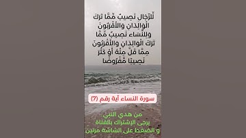 سورة النساء آية رقم (7) #سعد_الغامدي
