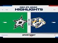 NHL Highlights | Stars vs. Predators - Decembee 27, 2022