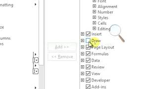 How to enable New DRAW Tab in MS Excel