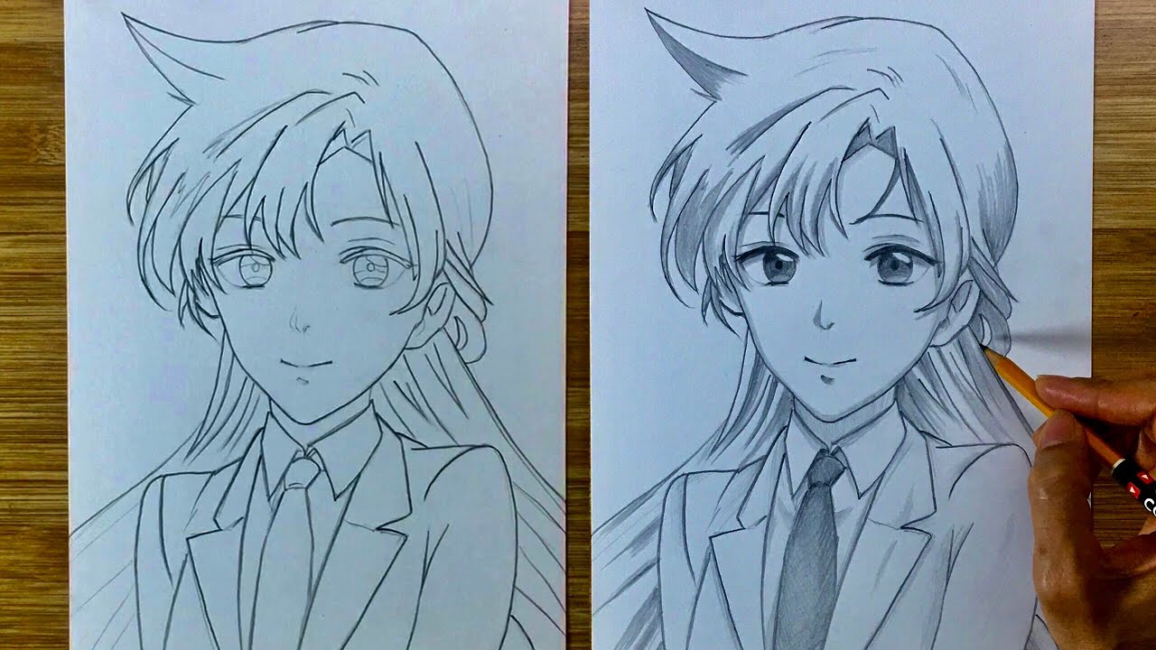 Drawing Simple Anime | How To Draw Ran Mori (Conan) #423 | Cong Dan Art -  Youtube