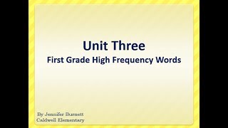 Unit 3 First Grade HFW
