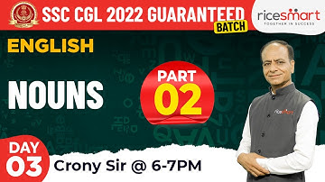 Noun - Class 2 | English Grammar for SSC CGL 2022 | By Crony Sir | Rice Smart Edu